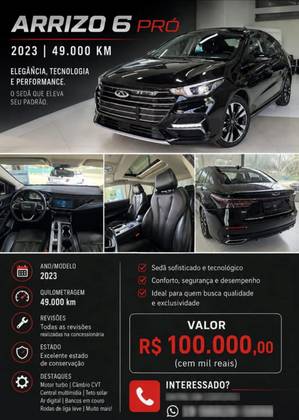 CAOA CHERY ARRIZO 6 PRO 1.5 VVT TURBO iFLEX CVT